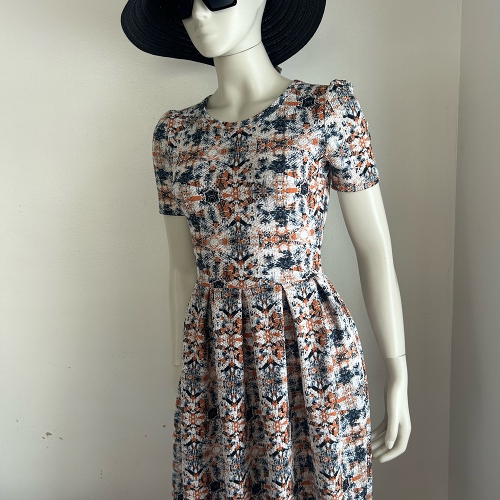 lularoe S Elegant Multicolor Patterned pleated Dr… - image 1